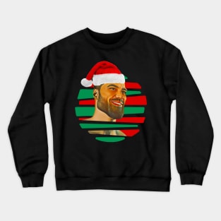 Christmas Gigachad Santa Hat Crewneck Sweatshirt